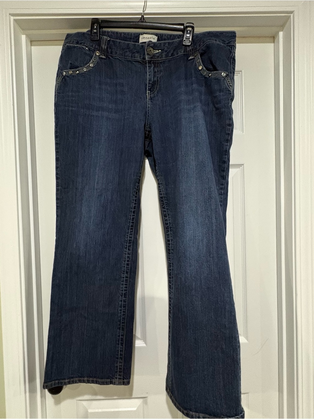 Venezia Indigo Bootcut Jeans with Subtle Pocket Studs